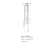 Round Black Canopy for 10 lamps